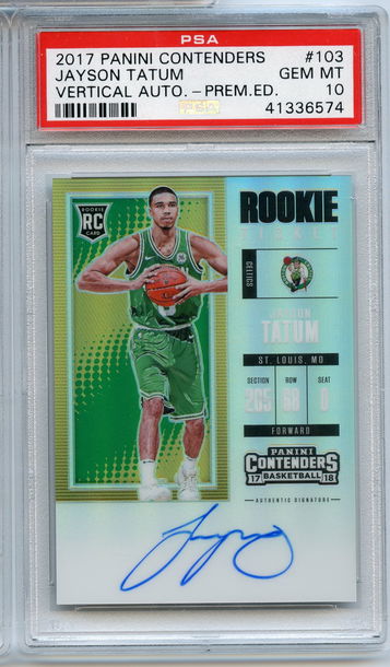 Jayson Tatum 2017 Contenders Premium Edition Auto PSA 10