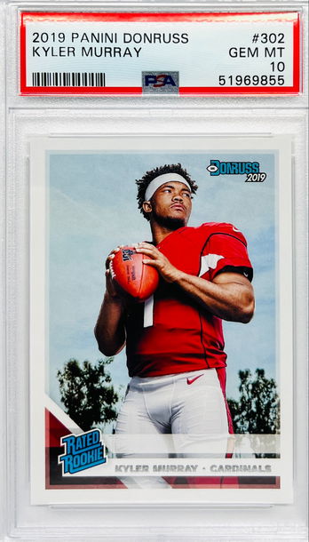 ⭐️ 2019 KYLER MURRAY DONRUSS #302 PSA 10 RC🔥📈 