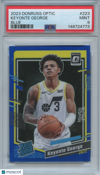 2023 Panini Donruss Optic Keyonte George #223 Blue Prizm Rookie PSA 9