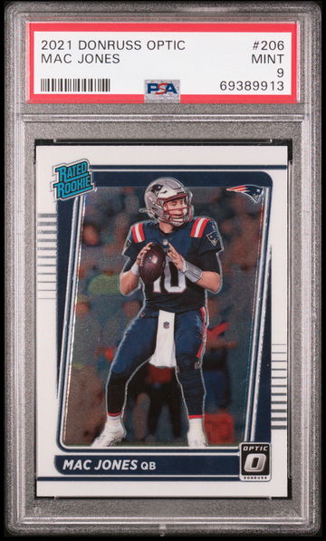 2021 Panini Donruss Optic Mac Jones Rated Rookie Card RC #206 PSA 9 Football NFL