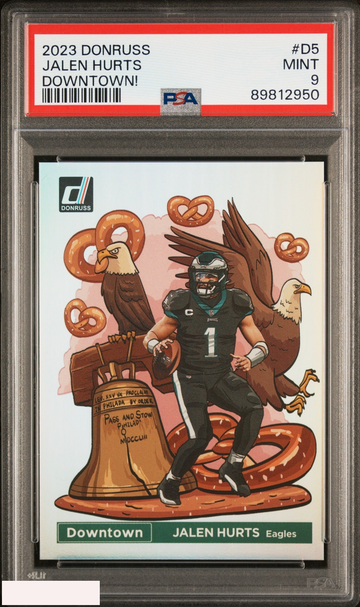 2023 PANINI DONRUSS DOWNTOWN! JALEN HURTS #D5 EAGLES PSA 9 MINT