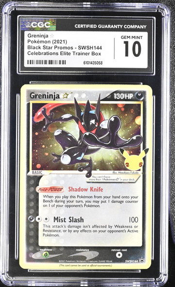 2021 Black Star Promos #SWSH144 Greninja Celebrations Elite Trainer Box CGC 10