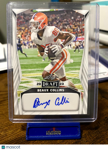 2023 Leaf Draft Beaux Collins #BA-BC1 White Rookie Leaf