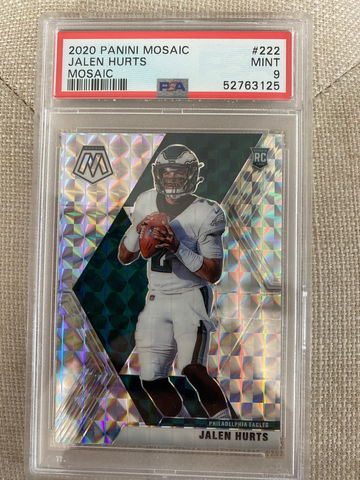 2020 Panini Mosaic Jalen Hurts Mosaic Silver PSA 9 