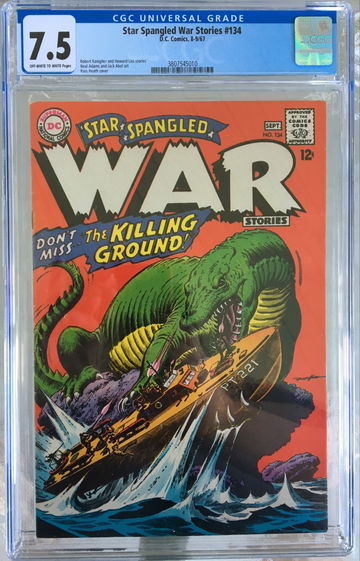 Star Spangled War Stories #134 (1967) CGC 7.5 -- O/w to white pages; Kanigher