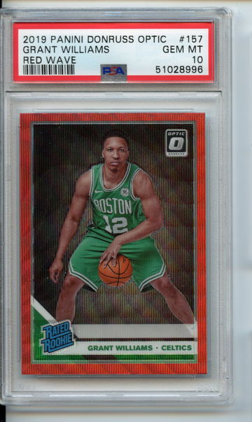 Gem PSA 10 Grant Williams Red Wave Rated Rookie Pop 2 RC 2019 Prizm Celtics