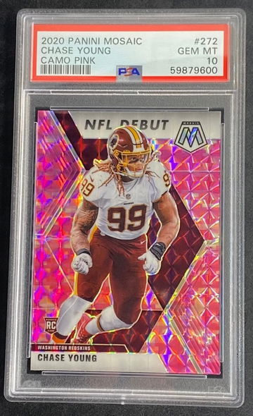 2020 Panini Mosaic Chase Young Rookie Pink Camo PSA 10