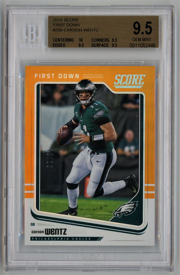 2018 Score First Down Gold /10 Carson Wentz BGS 9.5 Pop 3!!