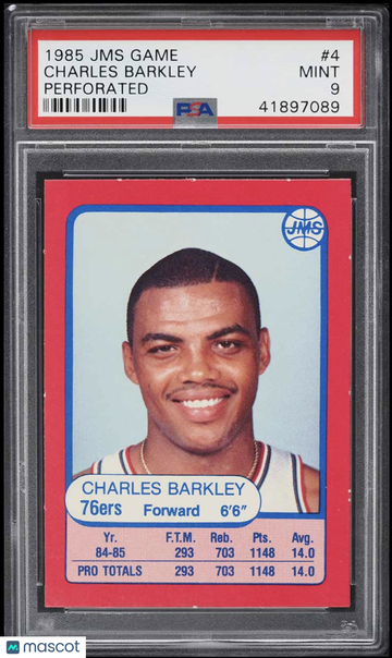 1985 Jms Game Charles Barkley #4 Rookie PSA 9