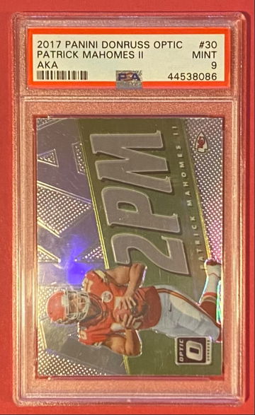 2017 Panini Donruss Optic Patrick Mahomes RC Rookie AKA 2PM #30 PSA 9 MVP KANSAS CITY CHIEFS