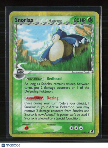 2008 EX Dragon Frontiers Snorlax Holo Rare #10/101