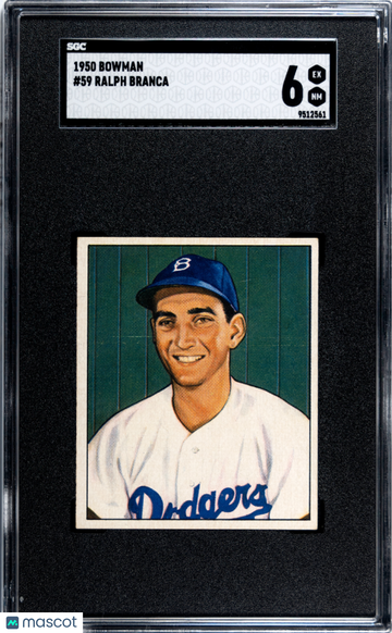 1950 Bowman Ralph Branca #59 SGC 6