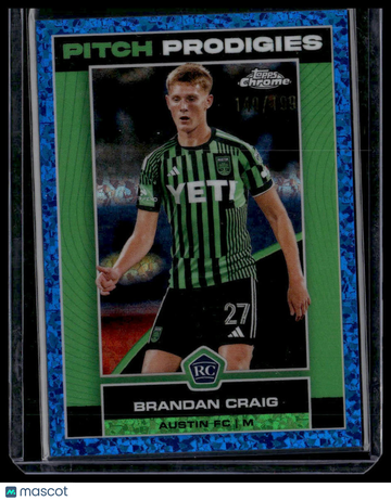 2023 Topps Chrome MLS Brandan Craig #140 Blue Mini-Diamond Refractor SN