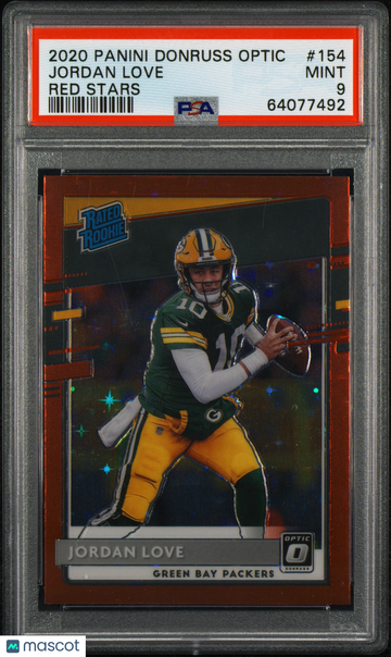 2020 Panini Donruss Optic Jordan Love #154 Red Stars PSA 9