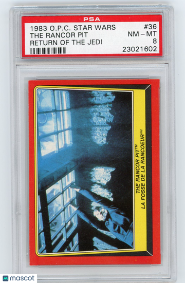 1983 O-Pee-Chee Star Wars Return Of The Jedi The Rancor Pit #36 PSA 8