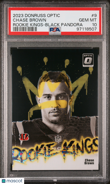 2023 Panini Donruss Optic Rookie Kings Chase Brown #9 Black Pandora PSA 10