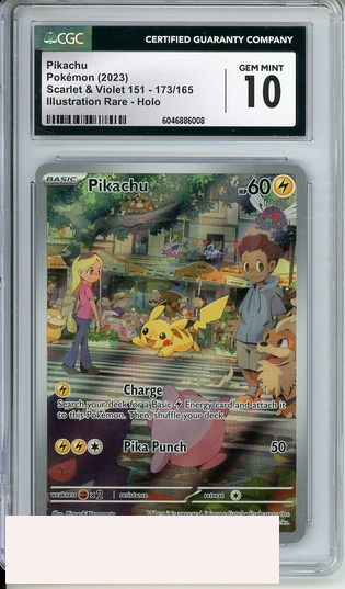 2023 POKEMON SCARLET VIOLET 151 PIKACHU #173 ILLUSTRATION RARE HOLO CGC 10