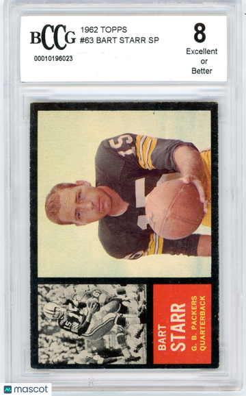 1962 Topps Bart Starr SP #63 BCCG 8