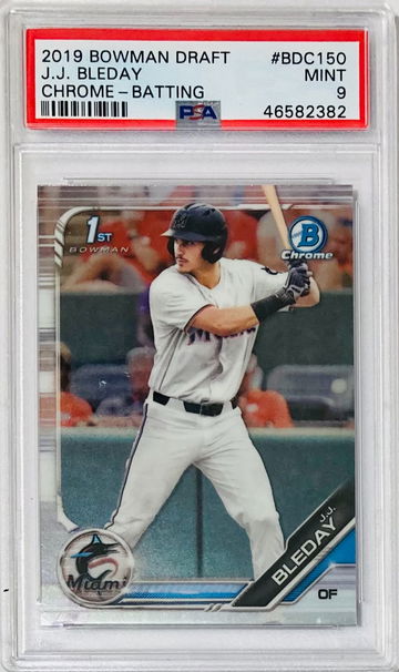 J.J. JJ Bleday 2019 Bowman Draft Chrome Rookie Card RC BDC150 PSA 9 MINT Miami Marlins Top Prospect