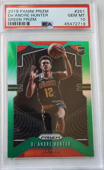 2019 Prizm De'Andre Hunter Green Prizm PSA 10