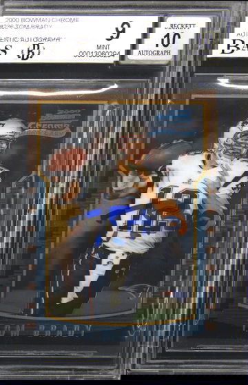 2000 Bowman Chrome #236 Tom Brady Autograph Autograde 10 BGS BAS 9