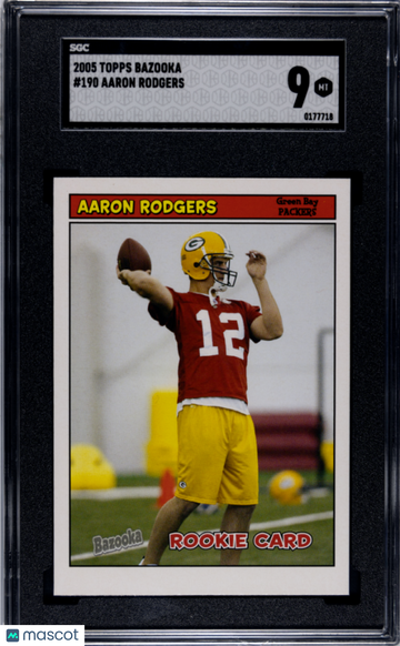 2005 Topps Bazooka Aaron Rodgers #190 Rookie SGC 9