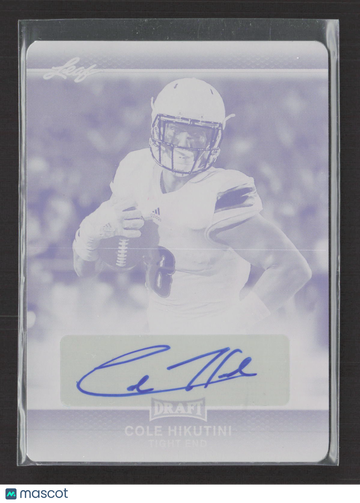 2017 Leaf Draft Football Retail Cole Hikutini #A-CH4 Magenta Printing Plate /1 Printing Plate