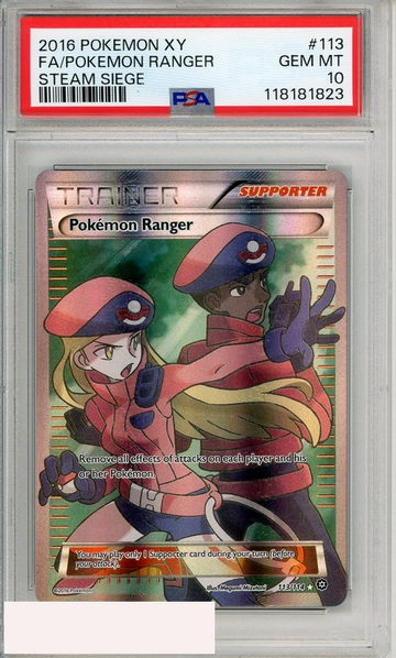 2016 POKEMON XY STEAM SIEGE FA POKEMON RANGER #113 PSA 10 GEM MT