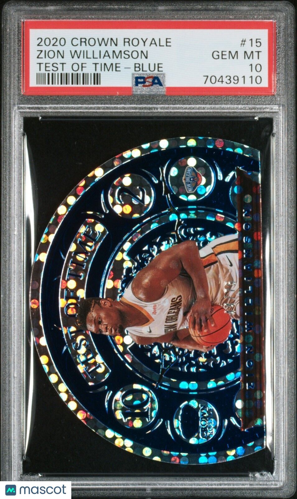 Zion Williamson 2020-21 Crown Royale Test of Time Blue #15 Pelicans /75 - PSA 10