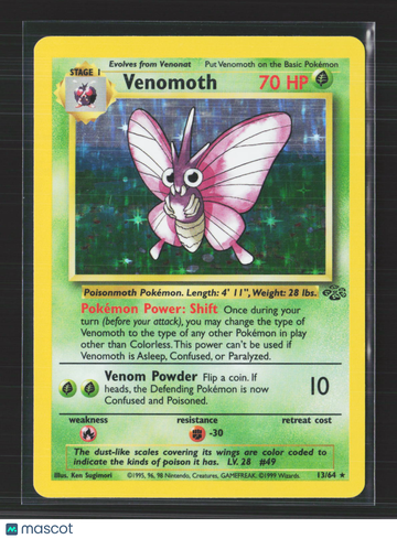 1999 Jungle Venomoth Holo Rare #13/64