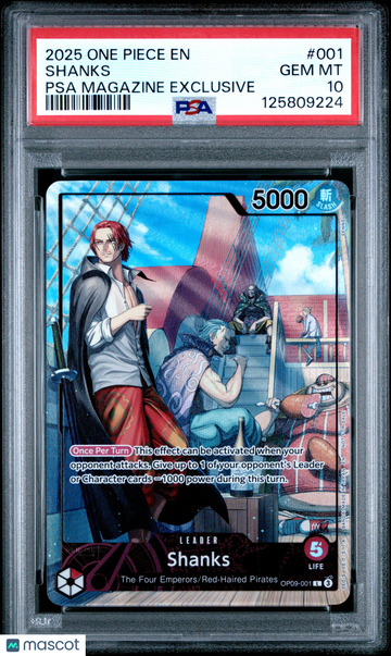 2025 One Piece Promos Shanks PSA Magazine Exclusive PSA 10 #001
