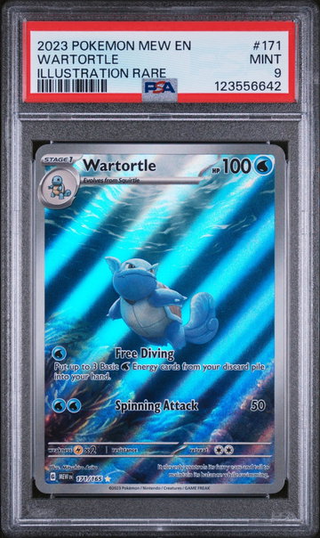 2023 Pokemon Mew Illustration Rare Wartortle #171 PSA 9