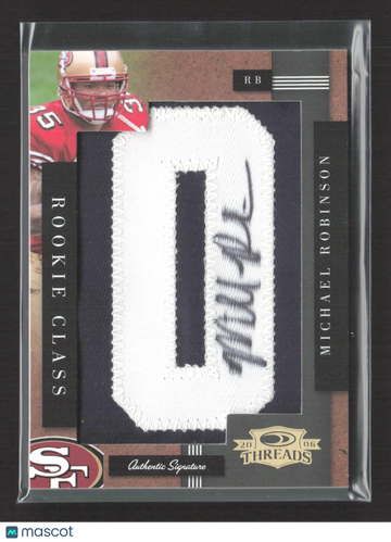 2006 Donruss Threads Michael Robinson #227 Nameplate Patch Authentic Signature