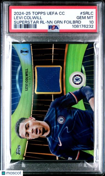 2024-25 Topps UEFA Club Competitions Topps Superstar Relics Levi Colwill #SRLC RL NN GRN Foilbrd PSA 10