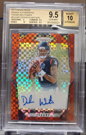 2017 Panini Red Power Prizm Deshaun Watson RC Rookie AUTO BGS 9.5