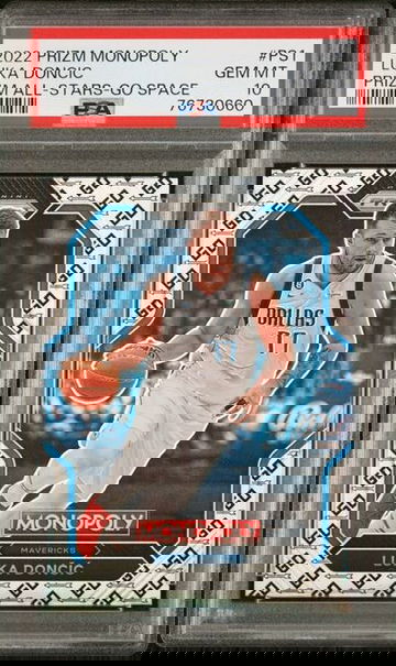 2022 Panini Prizm Monopoly All-Stars PS1 Luka Doncic Go Space SP PSA 10