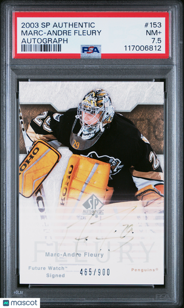 2003-04 SP Authentic Marc-Andre Fleury #153 Autograph /900 Rookie PSA 7.5