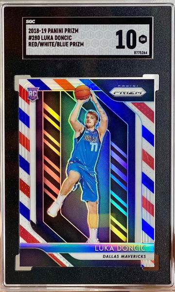 2018-19 Panini Prizm #280 Luka Doncic Red/White/Blue Prizm 