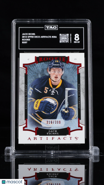 2015 Upper Deck Artifacts Jack Eichel #206 Ruby /399 TAG 8