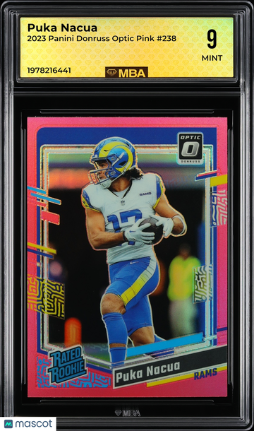 2023 Panini Donruss Optic Puka Nacua #238 Pink MBA 9