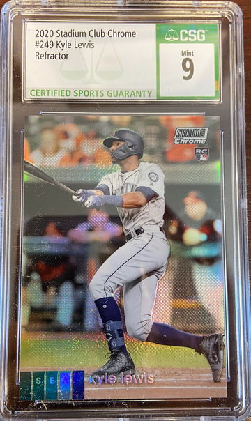 2020 Stadium Club Chrome Kyle Lewis Refractor #249 CSG 9 Mint RC Rookie Mariners