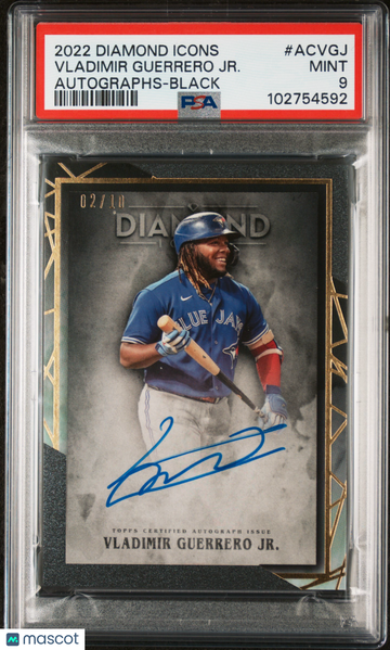2022 Topps Diamond Icons Autographs Vladimir Guerrero JR. #ACVGJ Black /10 PSA 9
