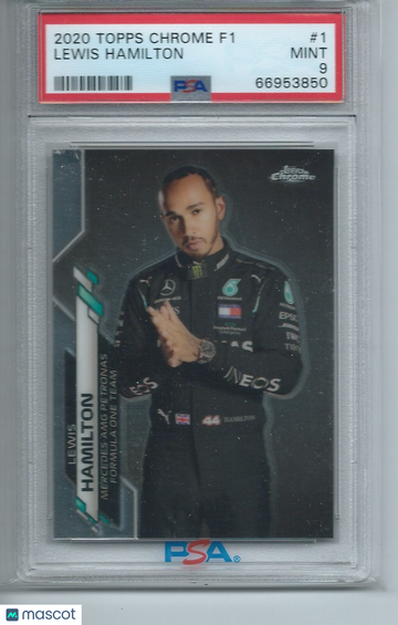 2020 Topps Chrome Formula 1 Lewis Hamilton #1 PSA 9