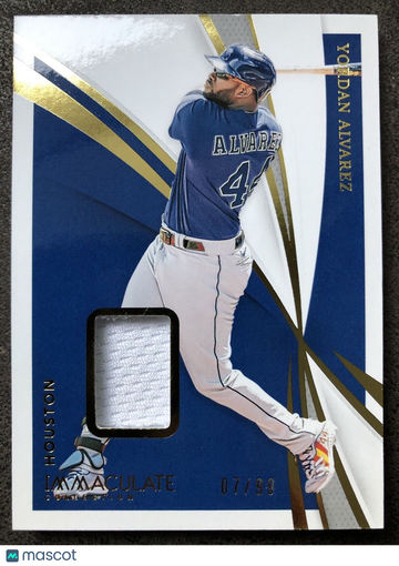 Yordan Alvarez 2021 Panini Immaculate Player-worn/used Patch /99 Houston Astros