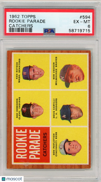 1962 Topps Rookie Parade #594 Catchers PSA 6