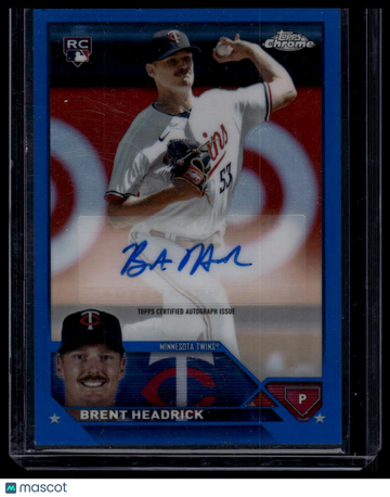 2023 Topps Chrome Update Brent Headrick #AC-BH Autographs Blue SN AU