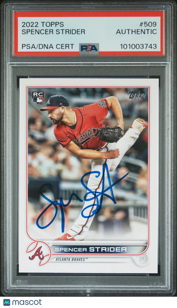 2022 Spencer Strider #509 PSA Authentic