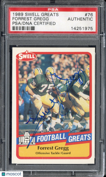 1989 Swell Greats Forrest Gregg #76 Hand Signed Auto PSA Authentic Auto Authentic