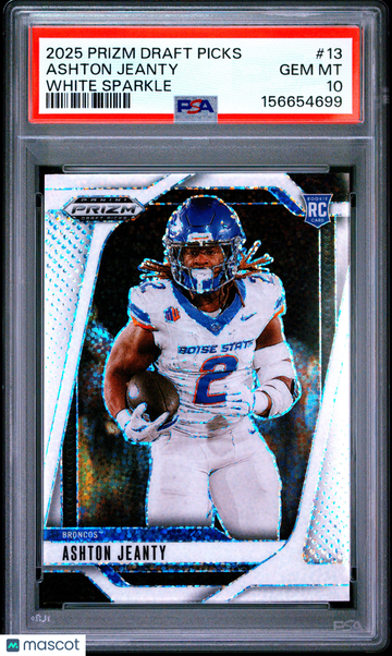 2025 Panini Prizm Draft Picks Ashton Jeanty #13 White Sparkle PSA 10