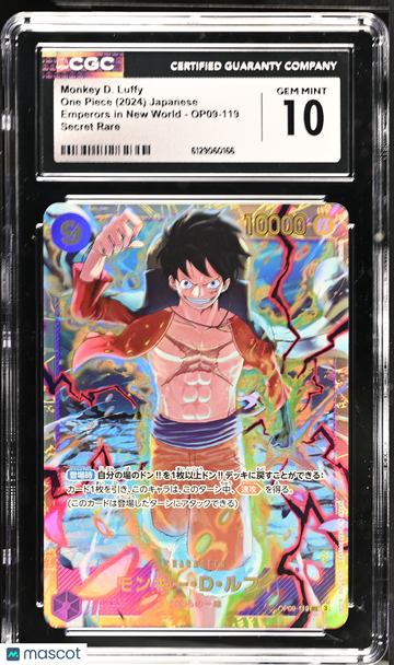 2024 One Piece Emperors In The New World Monkey D. Luffy Japanese CGC 10 #OP09-119